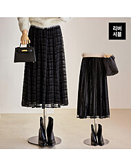 체크&벨벳 투웨이 밴딩 스커트_T2511SK070D
