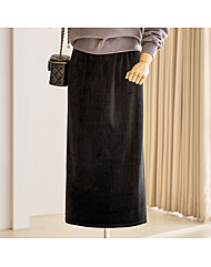 [FREE/L]도톰 벨벳 밴딩 롱스커트_T2511SK072D