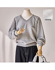 기모 브이넥 맨투맨 티셔츠_T2511TS159D