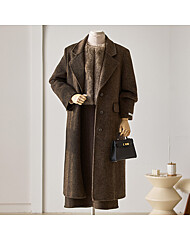 울 헤링본 롱 핸드메이드코트_T2512CT009D