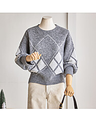 배색 아가일 루즈핏 니트_T2512KN192D