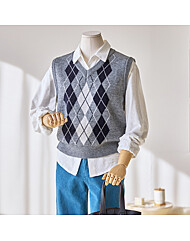 아가일 V넥 니트조끼_T2512KV018D