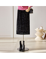 스팽글 밴딩 슬릿 스커트_T2512SK079D