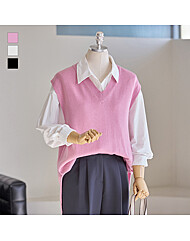 루즈핏 V넥 조끼_T2603KV007A