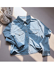 크롭 포켓 데님 셔츠_T2604BL052A