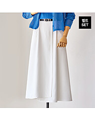 사선포켓 벨트 세트 A라인 스커트_T2606SK031B