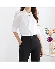 진주 드레이프 나팔소매 블라우스_PM2506BL042B