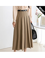 [55-77]플리츠 벨트세트 롱 스커트_PM2509SK031C