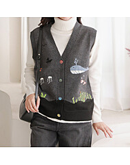 돌고래 배색 단추 니트베스트_PM2511KV017D