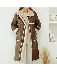 트렌디 페이크 가죽 퍼 무스탕 코트_PM2508MU602D