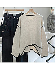 오버핏 배색 레이어 니트_PK2511KN146C