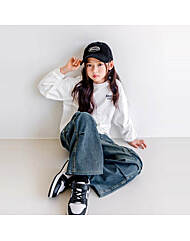 버블트리 [P426]블록카고데님팬츠