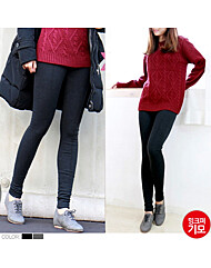 블레오[BLEO] 여성 겨울 따뜻한 슬림핏 핀턱 밍크퍼 스판 레깅스