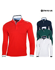 보스케 남성 봄 가을 골프웨어 골프 레터링 무지 긴팔 티셔츠