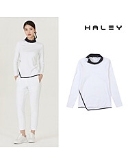 보스케 여성 가을 겨울 골프 배색 지퍼 랩 긴팔 티셔츠 LB251149