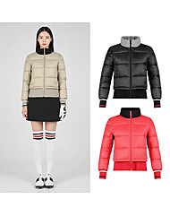 보스케 여성 겨울 골프웨어 골프 배색 니트 패딩 점퍼 LB251226