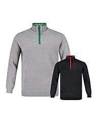 보스케 남자 겨울 골프 기모 반집업 배색 긴팔 니트 LB251264