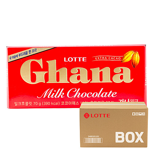 [마리오몰][치바리아] 롯데 가나 밀크 초콜릿 70g 40입
