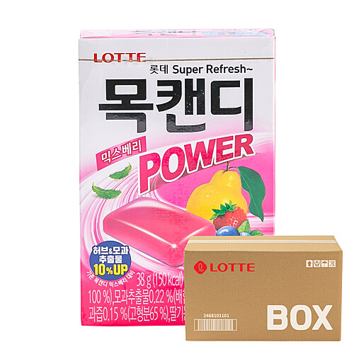 [마리오몰][치바리아] 롯데 목캔디 믹스베리케이스 38g 96입