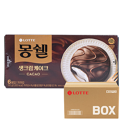 [마리오몰][치바리아] 롯데 몽쉘 생크림 카카오 소 192g 16입