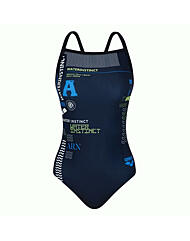 여성 선수 드롭백 원피스 수영복(끈주머니) A3FL1CO22 BLK