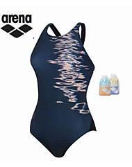 여성   일반  원피스 레이서백  실내 수영복(끈주머니증정) (A3FL1LO05  BLK)