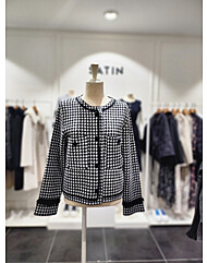 하운드 체크 니트가디건 S244k954