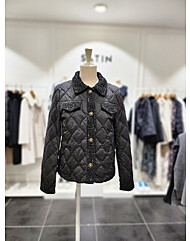 트위드 배색 덕다운 경량패딩S244k871