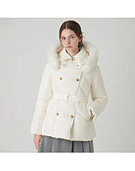 숏 기장 더블 버튼 구스 다운 패딩S244m801