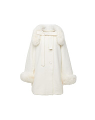 폭스 퍼 배색 하프 코트S244b797