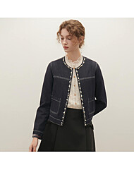 진주장식 스티치 데님 자켓S253b155