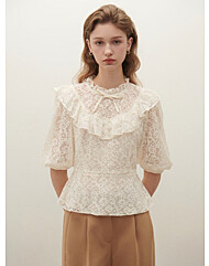 벌룬 소매 레이스 블라우스S253m252