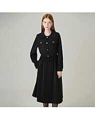 트위드 배색 니트 카라 원피스S244b656