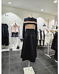 단가라니트 배색 원피스S244k957