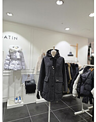 후드 탈착 퀄팅 울 혼방 코트S254k762