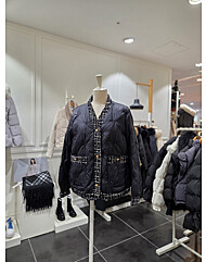 샤틴 트위드배색 덕다운패딩자켓S254k868