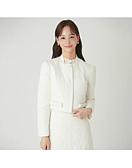 리본 포인트 퀼팅 숏 자켓 패딩S244s871