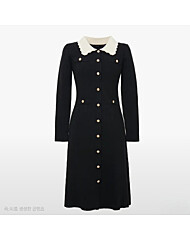 샤틴 카라배색 골지니트원피스S254k903