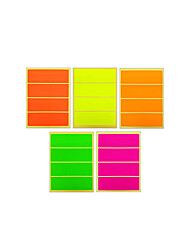 [블루마토] 컬러사각라벨2-D,(1장-4개) /(10P) /5색(진주황,노랑,연주황,초록,분홍) 선택