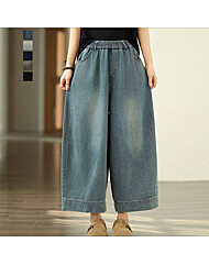 [~99까지]라베 빅사이즈 밴딩 빅와이드 데님 팬츠