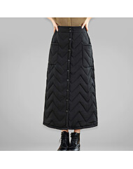 [~88까지]로이 폭신 뒷밴딩 단추라인 롱 패딩스커트