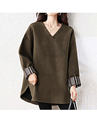 [~77까지]처티 루즈핏 브이넥 모직 롱슬리브 티셔츠