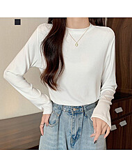 오버핏 촤르르 베이직 라운드티셔츠