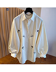 [~77까지]헤타 소프트 러블리 불륨 자수 오버핏 셔츠