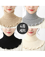 [4종세트]페이크 소프트 터치 프릴 니트 목 폴라 넥워머 4컬러 세트