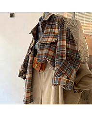 아렌 데일리 기모 오버핏 체크 셔츠