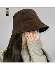 여성 사이즈 조절 스웨이드 버킷햇 벙거지 모자/ 등하원모자