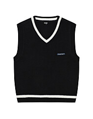 남아 라인 배색 브이넥 니트 베스트 21D5031_NY
