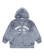 여아 로고 패치 퍼 플리스 후드 점퍼 21D0151_BL