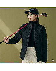 커터앤벅 여성 시그니처 바이브 스윙 하이브리드 다운자켓 BK